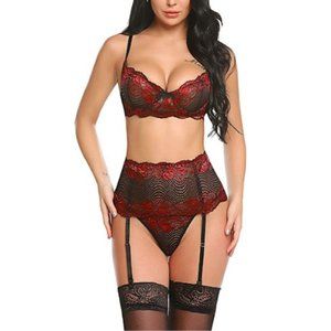 Lingerie Set Garter Belts Underwire for Woman